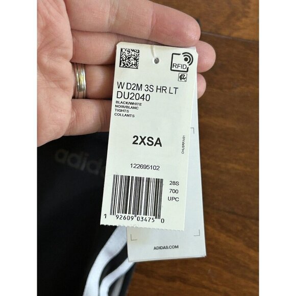 Adidas 3 Stripes Design 2 Move Climate Black Legging Tight DU2040  NWT 2XS (XXS) - Picture 4 of 9